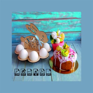 Laser Cut Easter Bunny Egg Stand Template (Digital Download)