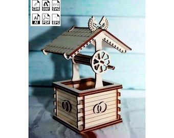 Water Well Laser Cut File: Glowforge Vector Template (Digital Download)