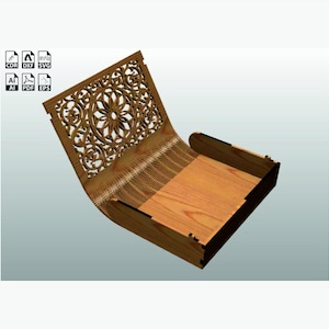 Cofanetto del libro Laser Cut file in formato svg cofanetto del libro svg cofanetto del libro dxf scatola del libro glowforge legno cnc modello vettoriale download istantaneo cdr pdf file eps