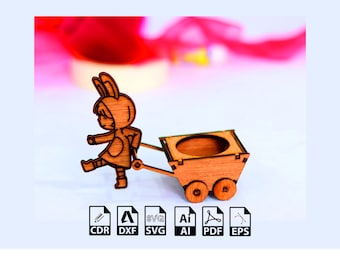 Easter Decoration Laser Cut, easter girl laser cut easter egg laser cut 3mm glowforge lightburn svg instant download CDR dxf SVG ai PDF file