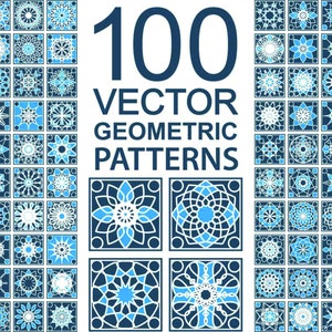 100 幾何学模様のベクター セット SVG ファイル 装飾 装飾デザイン 花柄 ギョーシェ マンダラ 装飾 ページ装飾パターン スノーフレーク