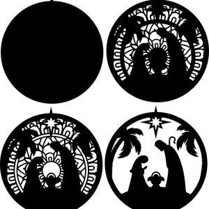 Nativity Mandala Laser Cut Multi Layered Svg File Mandala Glowforge ...