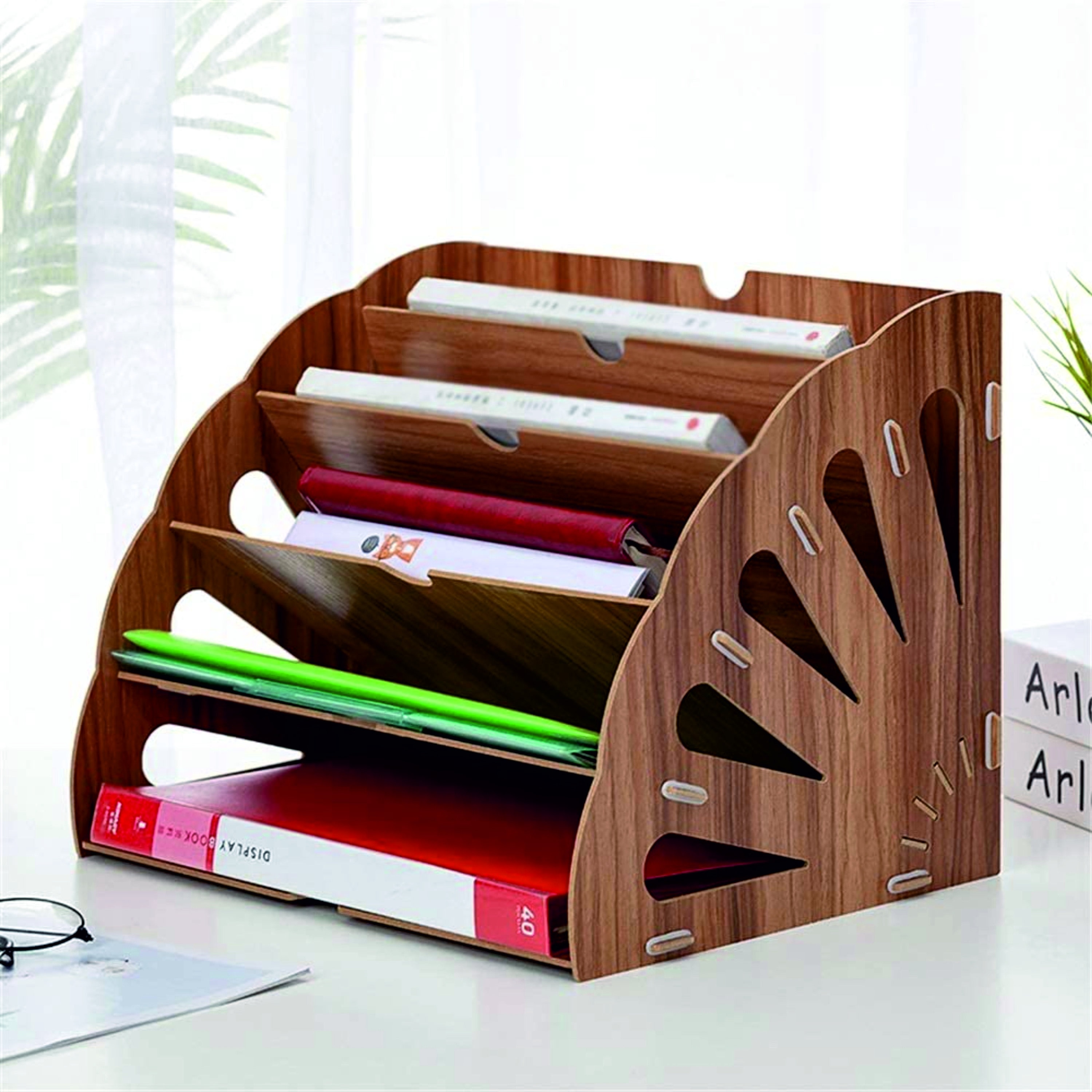 Porte-fichiers en bois / Trieur de bureau décoratif / Organisateur de  fichiers pour bureau / Organisation de bureau / Organisateur de courrier  LONG FRITZ OAK -  France