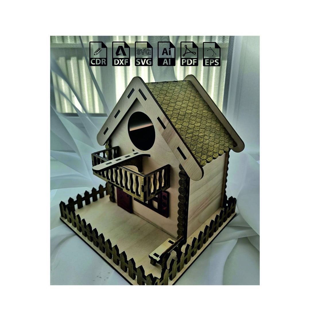 Birdhouse Svg , Birdhouse Laser Cut File, Bird House Plans Toys 3d