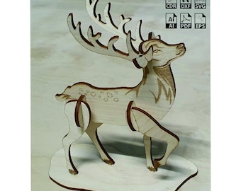 Laser Cut Christmas Deer Decor SVG File (4mm)