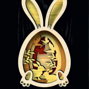 Layered Bunny Laser Cut Easter Bunny Svg File Easter Mandala Dxf ...