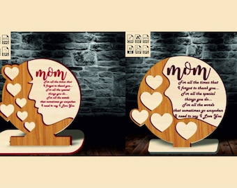 Mother's Day Stand Laser Cut File: Glowforge Vector Template (Digital Download)