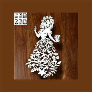 Prinzessin Wand Kunst Laser geschnitten Prinzessin Dekorationen svg Datei cnc Plan glowforge Wand Kunst lightburn sofortigen download DXF cdr SVG ai PDF eps Datei