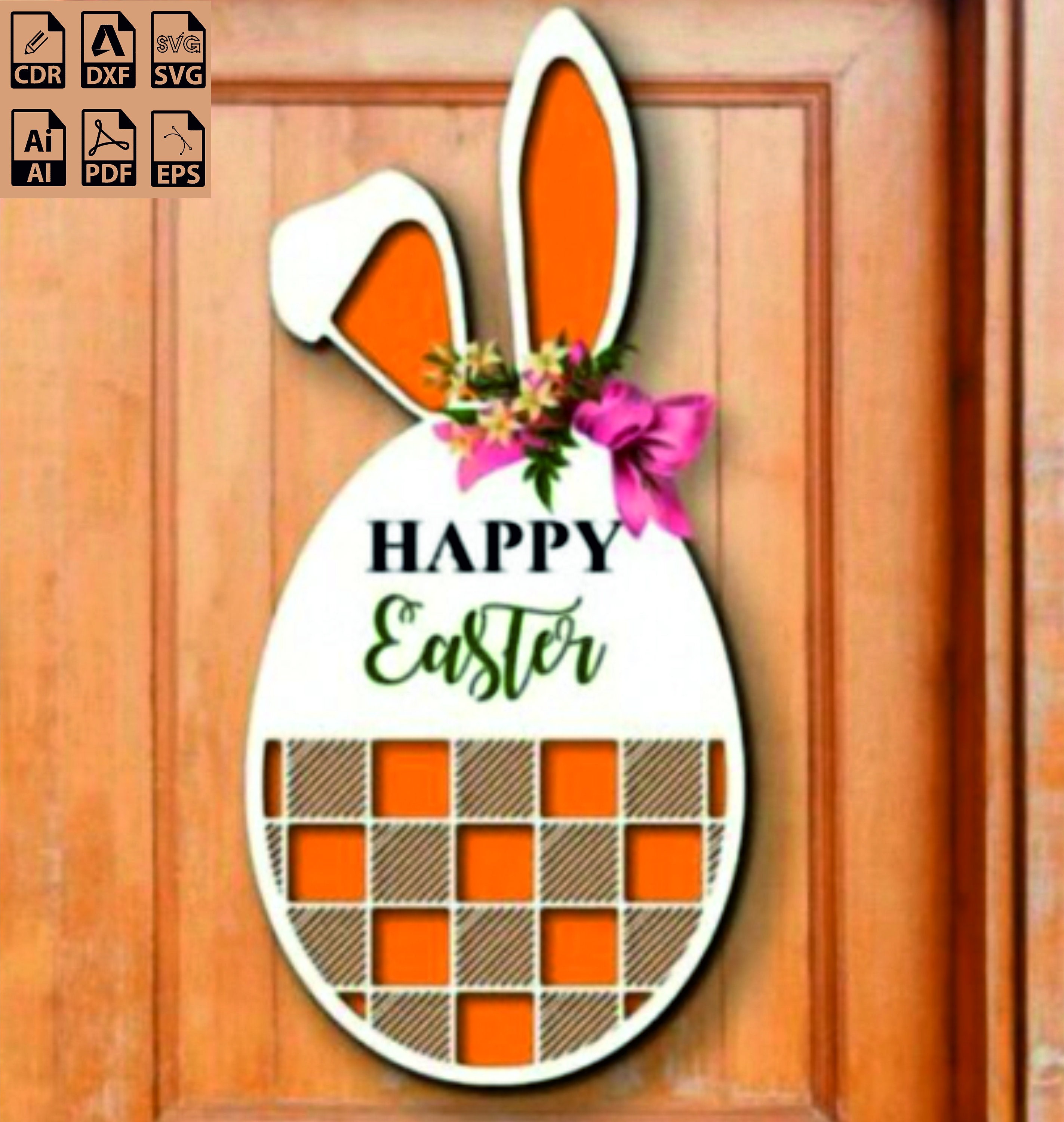 Easter Bunny Door Hanger SVG: Laser Cut File (digital Download) - Etsy