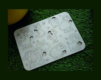 Laser Cut Animals Board Game For Kids animals svg animals dxf animals board laser animals glowforge cnc SVG cdr DXF ai PDF eps download file