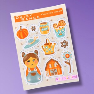 Foglio di adesivi / Country Charm / Adesivi / Foglio di adesivi / Adesivo / Charm / Journaling / Carino / Estetico / Scrapbooking / Idee regalo