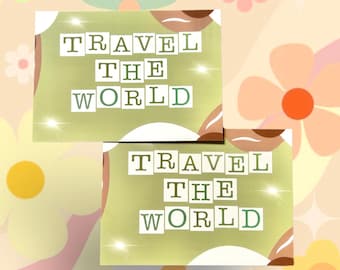 Travel The World Set 2x Postcards / Print / A6 Postcard / Wanderlust / Travel / Postcards / Card