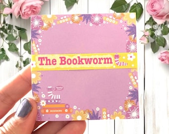 The Bookworm Sticky-Notes | Reading Time Floral Notepad bookworm book-lovers book-stack flowers