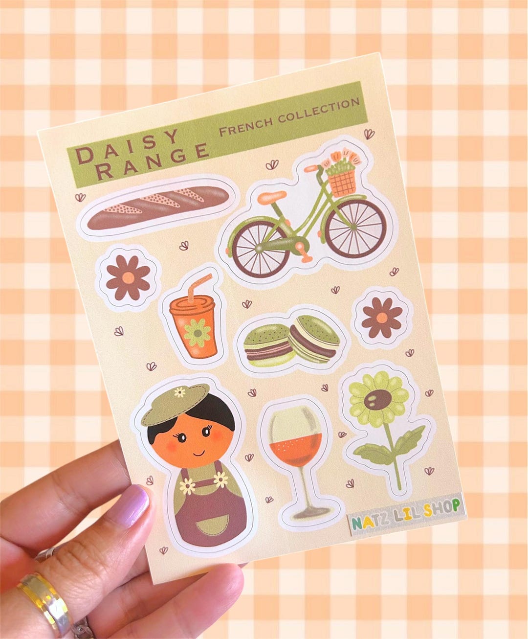 French Collection Sticker Sheet | Paris Macarons, Bread, Wine, Bicycle ...