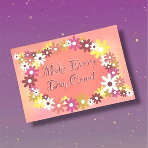 Happy | Postcards | Print | Positive Quotes |  Cards | Floral | Flowers | Postcard | Floral Design | Pretty | Cards | Quotes |