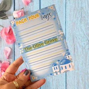 Pack Your Bags Notepad | Greek Islands Summer Stationery A6