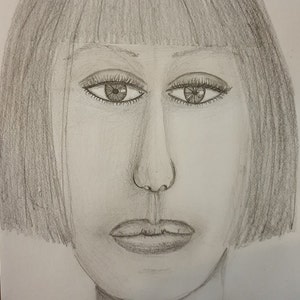 Portrait Woman, Pencil Drawing, Art, Art, A4