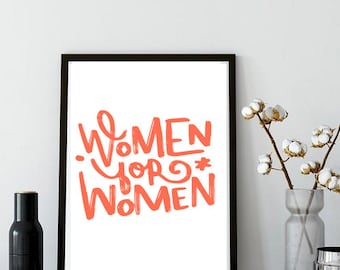 Kobiety dla kobiet! Wydruk cyfrowy | Plakat feministyczny | Rozmiar A3 lub A4 | Spersonalizowany plakat do pobrania