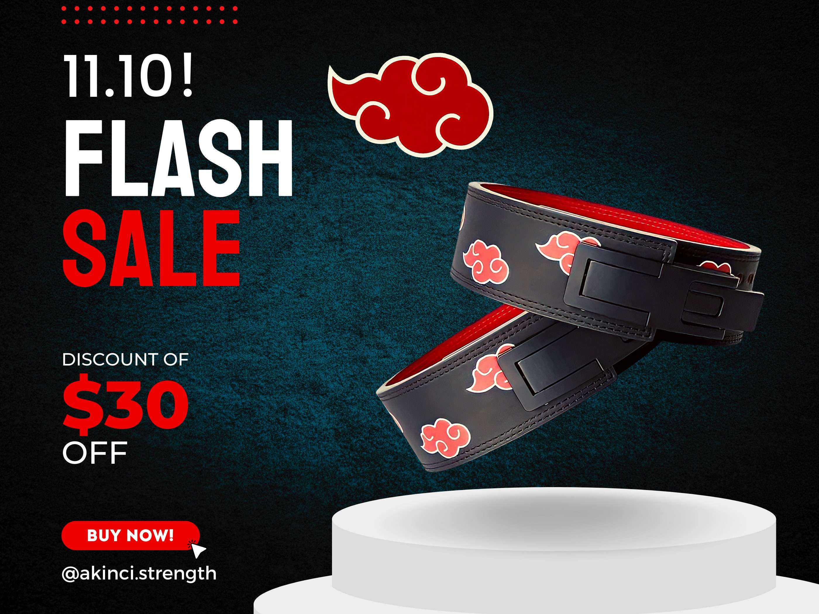 暁 Akatsuki Powerlifting Belt Anime Weightlifting Belt Etsy UK