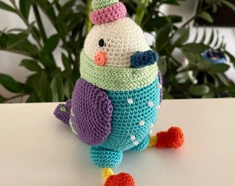 Jouet amigurumi oiseau, jouet en peluche au crochet fait main, poupée en tricot, oiseau fabriqué à la main, jouet pour enfants