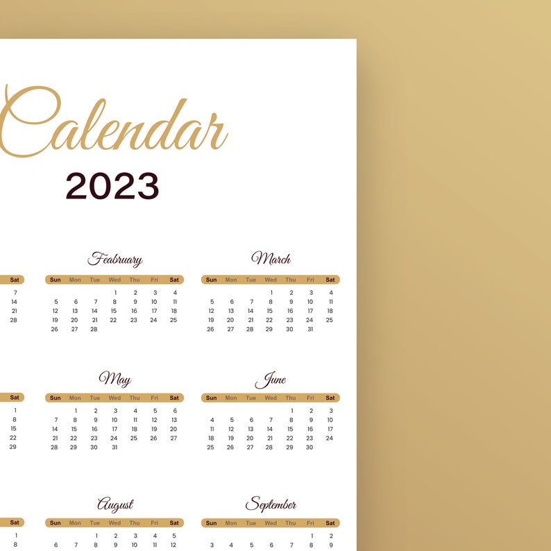 2023-one-page-printable-calendar-2023-aesthetic-minimalist-etsy-de