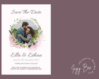 PRINTABLE and DIGITAL Save the Date - Personalised - A5 Postcard - Wedding Save the Date - Digital Download - pdf, png, jpg, mp4 video