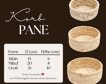 Basket PANE in three sizes, palm leaf, round, natural material, sustainable handmade | Storage, order, shelf | Fairtrade from Bangladesh