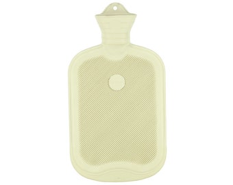 Wärmflasche WEISS Kautschuk, 2 Liter | Passend für unsere Wärmflaschenhüllen aus Wollfilz