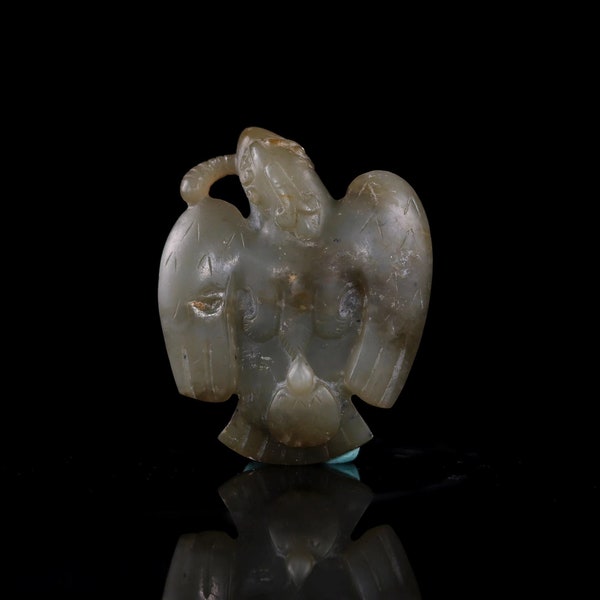 OldPoetry \ Han Dynasty Jade Eagle Sculpture \ Chinese Ancient Jade Pendant Amulet \ Art Object Collection
