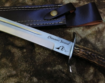 Dague de chasse personnalisée avec gravure laser - Dague personnalisée pas cher - gravée sur mesure