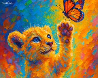 Roaring Lion Wall Art – Bold Animal Battle Print, Powerful Wildlife Digital Download, Dramatic Jungle Decor – The Moment Before the Roar