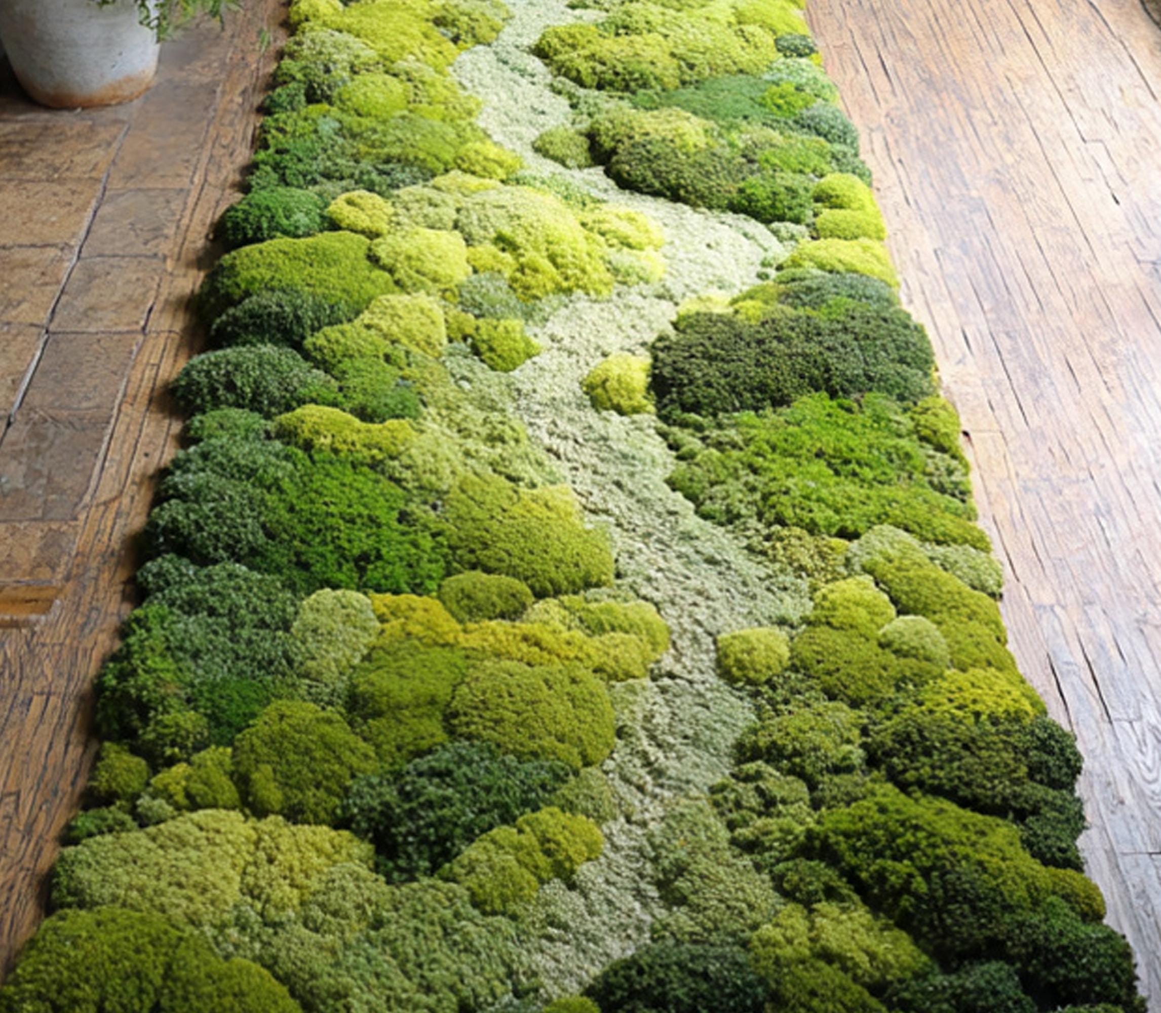 Green Moss Tufted Rug: Botanical Biophilic Home Décor Runner Rug - Etsy