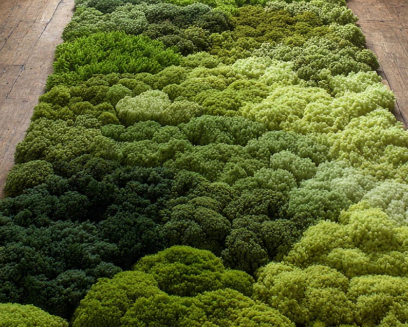 Green Moss Tufted Rug: Botanical Biophilic Home Décor Runner Rug - Etsy