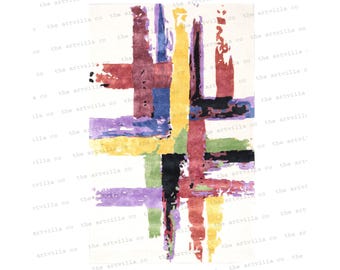 Alfombra de lana hecha a mano: arte abstracto, alfombra para sala de estar