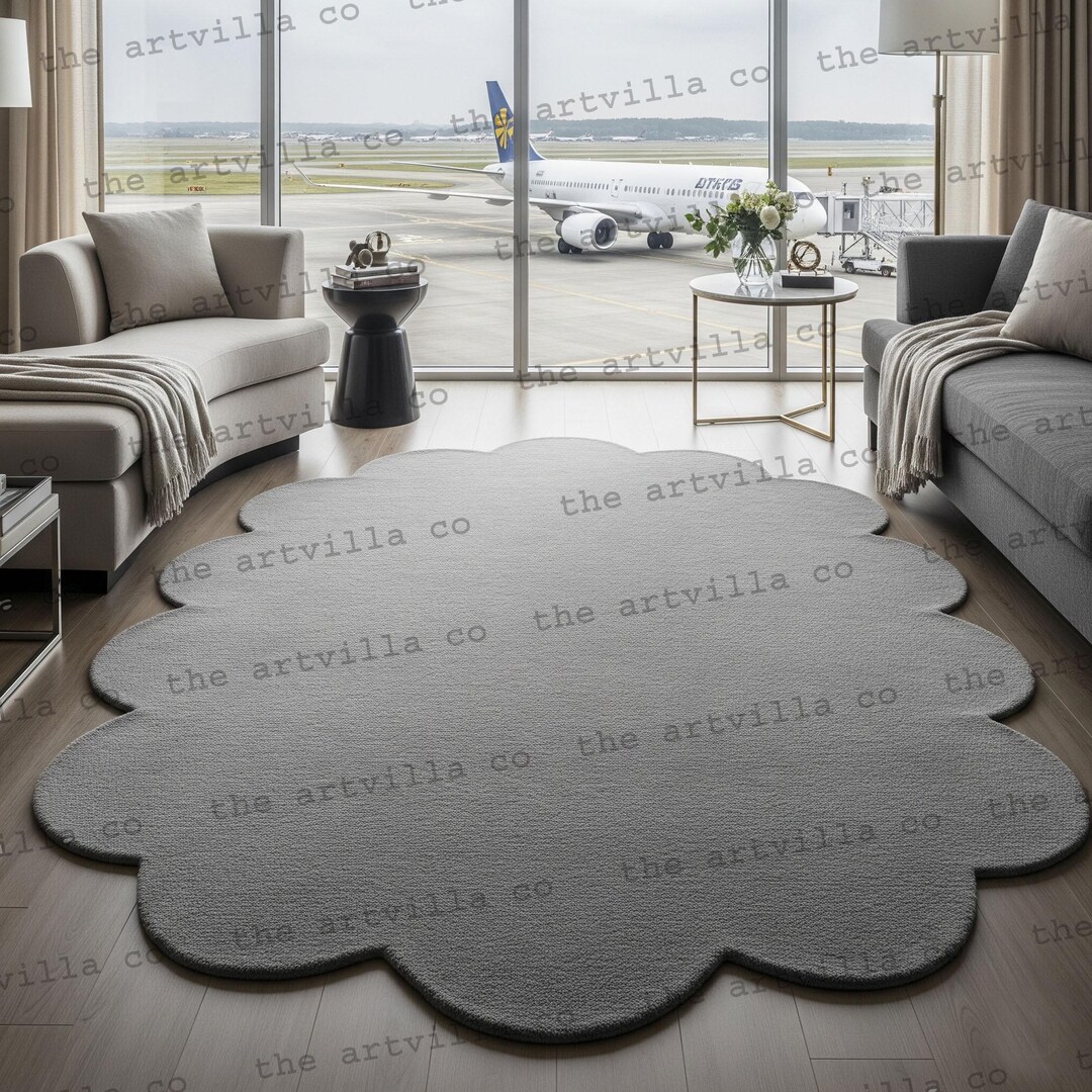 Cloud Shape Rug Elegant Cloud-shaped Rug in Modern Airport Lounge View Modern ...