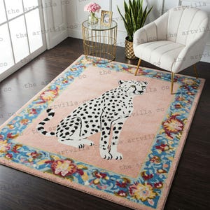 Bengal leopard Rug Hand Tufted Area Rug Animal Print Rug, Bedroom rug Living Room Rug All Size 5x7, 6x9, 7x9, 8x10, 9x12, 10x14 Rug