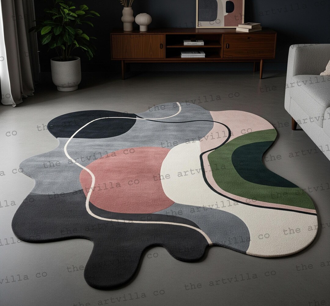 Amorph Rugs Hand Tufted Wool Area Rug: Organic Amoeba Shape, Vibrant Colors - Etsy