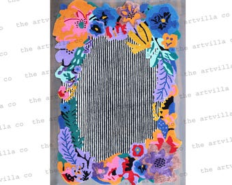 Handmade Woolen Rug: Modern Floral Embossed Jardin Art