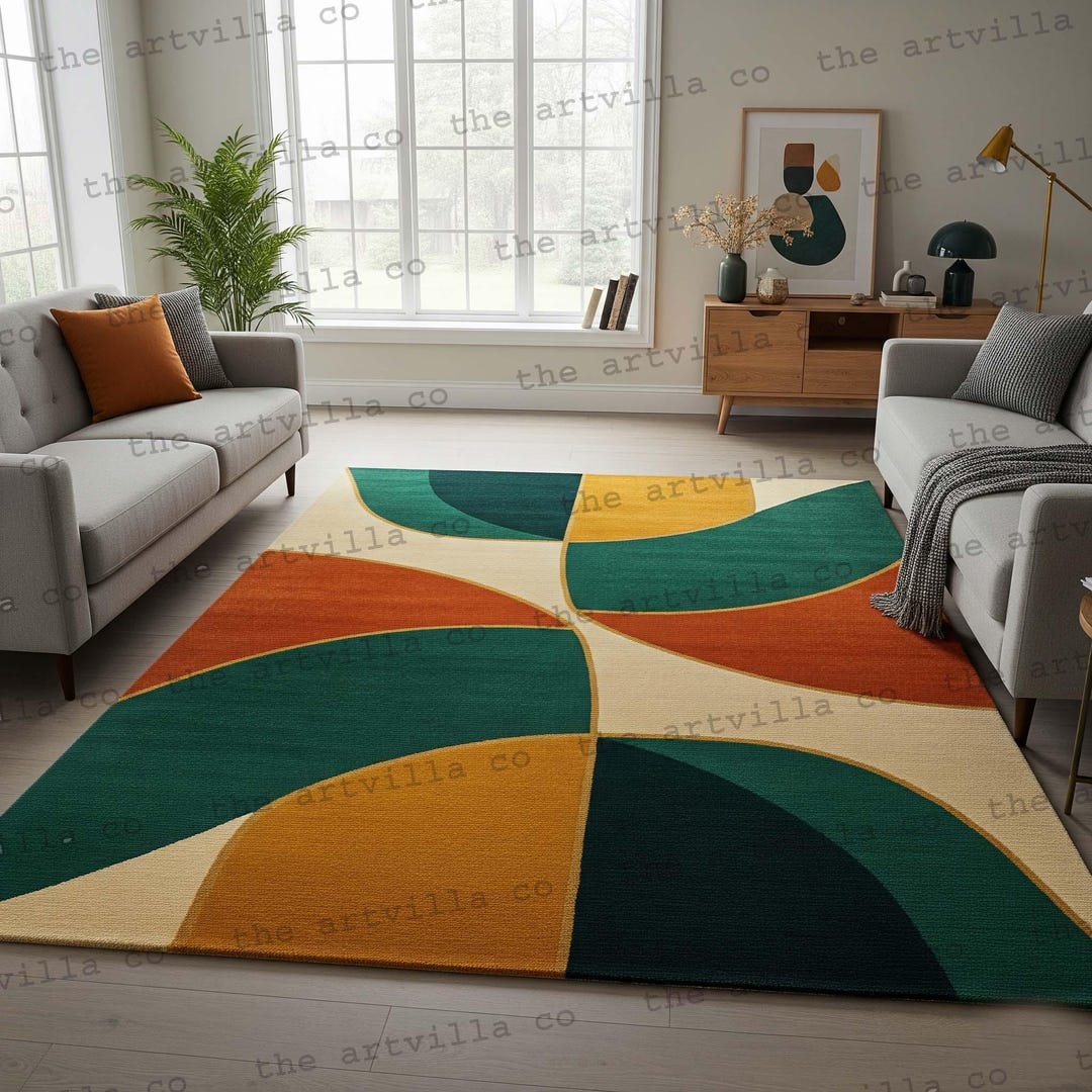 Hand-tufted Wool Area Rug: Modern Irregular Art, Minimalist Home Decor ...