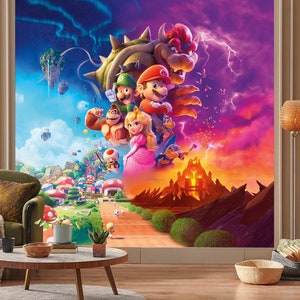 Super Mario Bros Wallpaper Film Toad, Peach, Wallpaper Peel And Stick Wallpaper