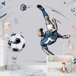 Carta da parati murale per bambini per tifosi di calcio, carta da parati per bambini a tema sportivo, poster murale per tifosi di calcio Fatanatic, murale per tifosi di calcio per ragazzi