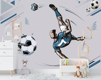 サッカーをテーマにした子供部屋の壁紙 - 子供部屋用サッカー壁紙