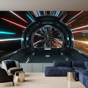 Star Wars Outer Space Views from The Spaceship Removable Large Wallpaper Self-Adhesive Wall Decor