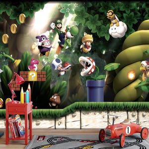 Super Mario en Luigi-muurschildering: Peel-and-Stick-behang