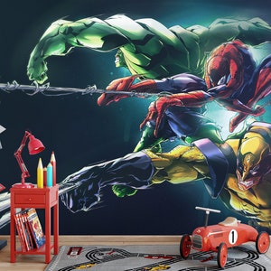 Space Spider Verse Wallpaper, Cartoon Spiderman, Boys Game Room, Spiderman Wall Mural Nursery Kids Decor