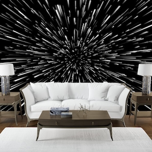 Carta da parati Open Space Star Warp o Hyperspace Travel / Peel And Stick / Carta da parati non tessuta