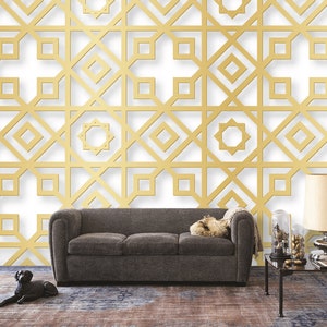 Ornamento geometrico basato sull'arte araba tradizionale Carta da parati a mosaico musulmana