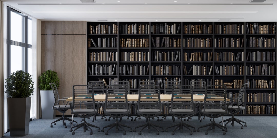 Bookshelf Wallpaper Bookcase Library Peel and Stick Texture - Etsy