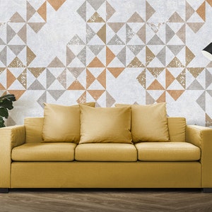 Indian Style Geometric Wallpaper: Peel and Stick Wall Tile Decor