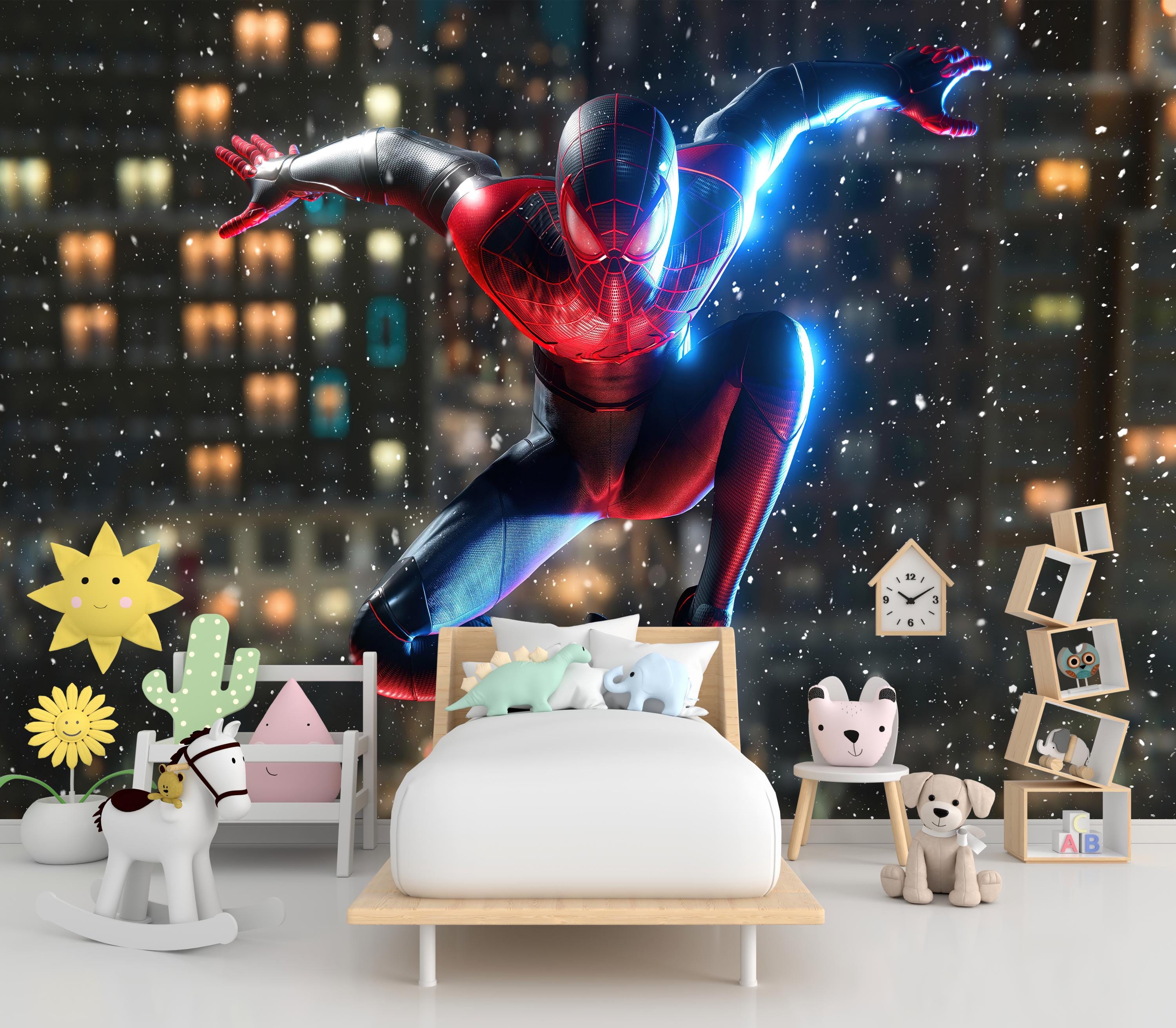 Spider-man Kid Room Wallpaper: Peel and Stick Superhero Mural - Etsy